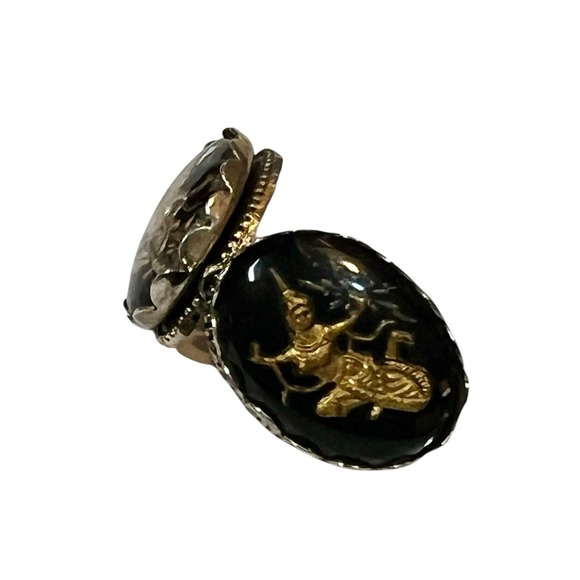 The Unbranded Brand Jewelry - Vintage Siam Niello Hindu Goddess Screw Back Earrings